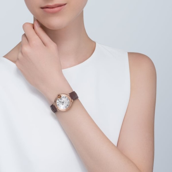Replica Cartier Ballon Bleu de Cartier Women Automatic Silver Leather Watch W6920097 - Image 5