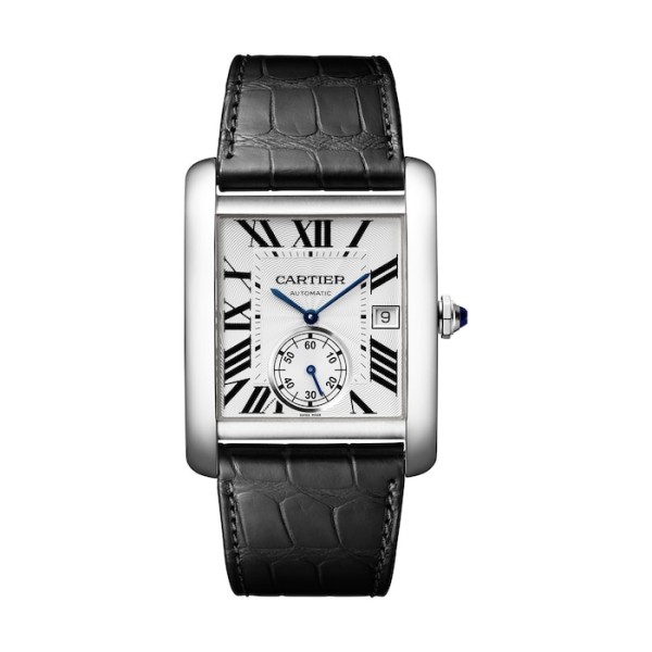 Replica Cartier Tank MC Men Automatic Silver Alligator Watch W5330003