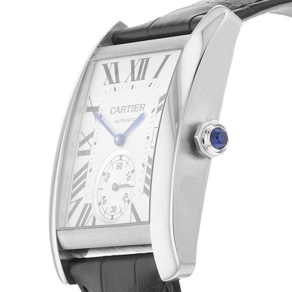 Replica Cartier Tank MC Men Automatic Silver Alligator Watch W5330003 - Image 4