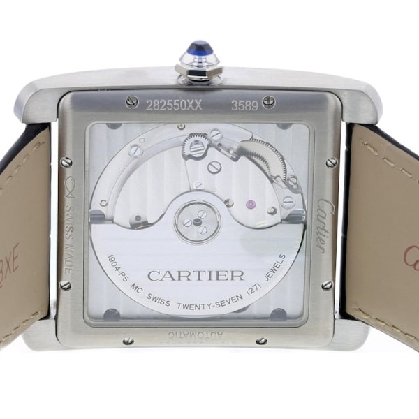 Replica Cartier Tank MC Men Automatic Silver Alligator Watch W5330003 - Image 2