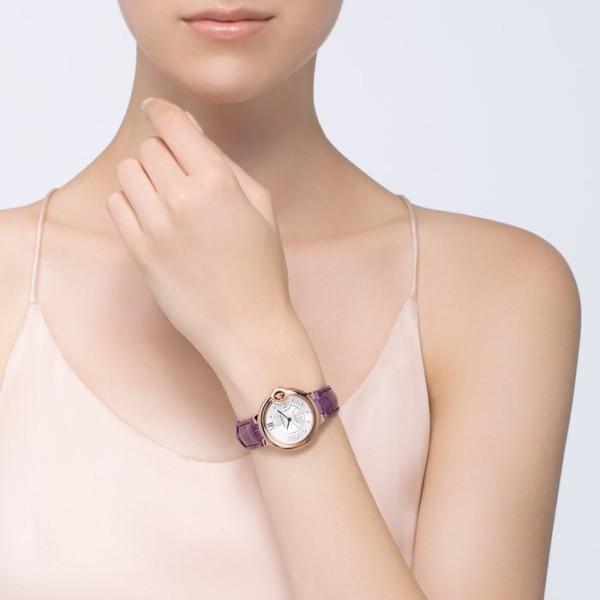 Replica Cartier Ballon Bleu de Cartier Women Automatic Silver Alligator Watch WE902063 - Image 5