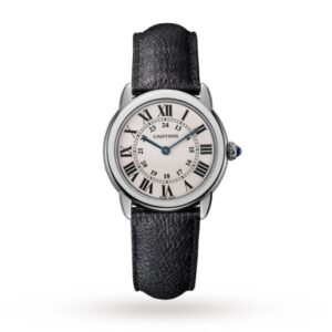 Replica Cartier Ronde de Cartier Women Quartz Silver Leather Watch WSRN0019