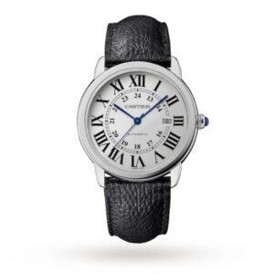 Replica Cartier Ronde de Cartier Men Automatic Silver Leather Watch WSRN0022