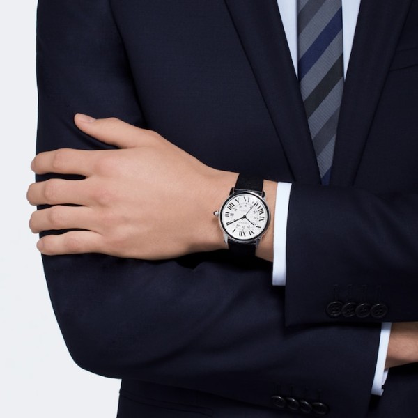 Replica Cartier Ronde de Cartier Men Automatic Silver Leather Watch WSRN0022 - Image 5