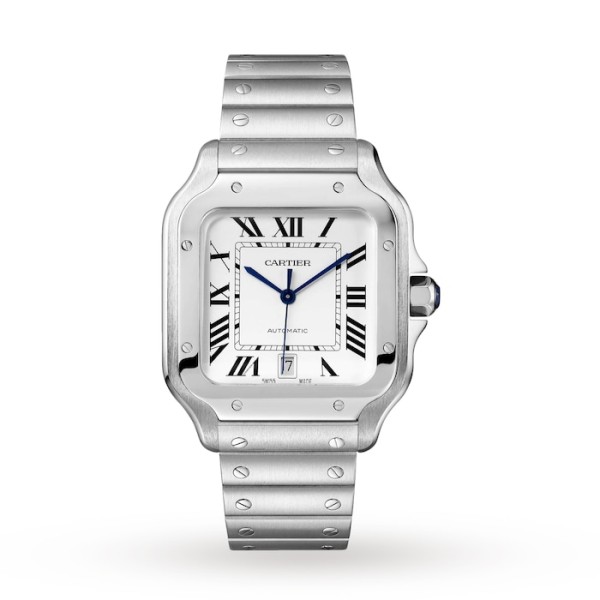 Replica Cartier Santos de Cartier Men Automatic Silver Stainless Steel Watch WSSA0018