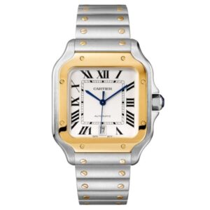 Replica Cartier Santos de Cartier Men Automatic Silver Stainless Steel Watch W2SA0009