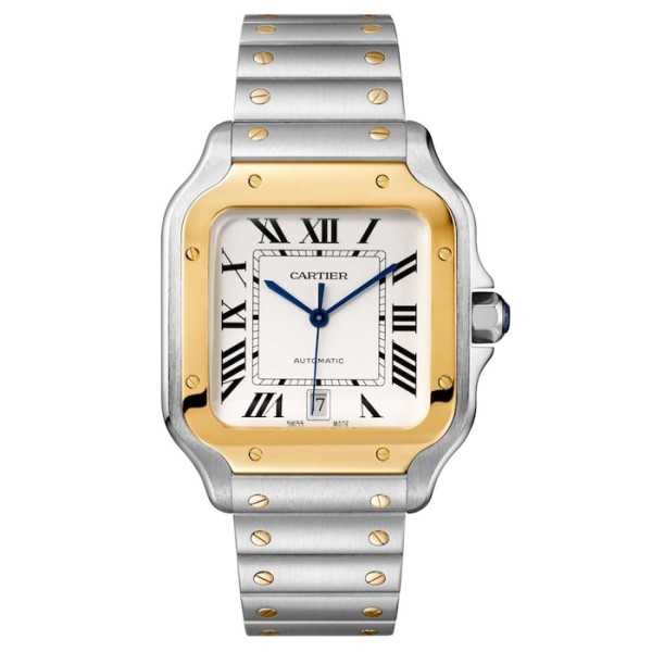 Replica Cartier Santos de Cartier Men Automatic Silver Stainless Steel Watch W2SA0009
