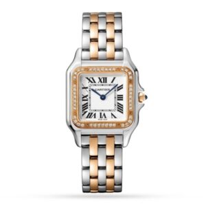 Replica Cartier Panthère de Cartier Women Quartz Silver 18ct Rose Gold Watch W3PN0007