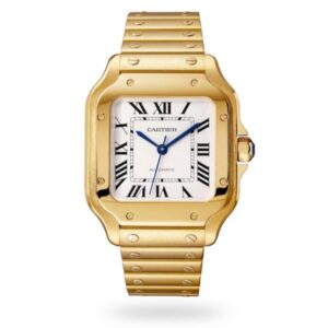 Replica Cartier Santos de Cartier Men Automatic Silver 18ct Gold Watch WGSA0030