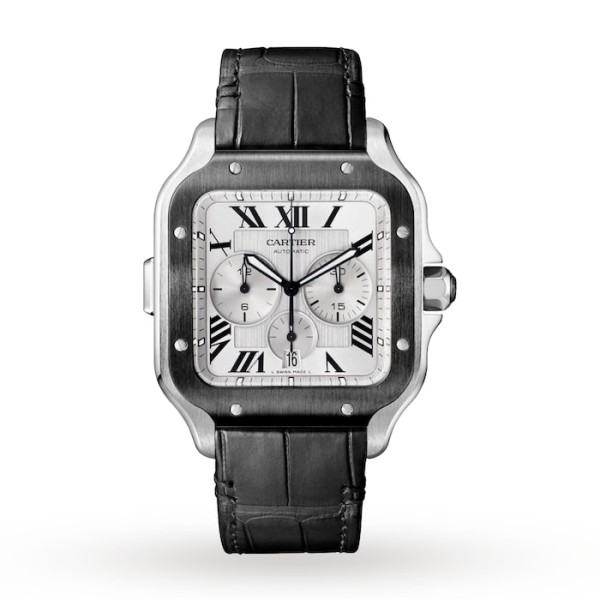Replica Cartier Santos de Cartier Men Automatic Silver Rubber Watch WSSA0017 - Image 2