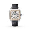 Replica Cartier Santos-Dumont Men Quartz Silver Alligator Watch W2SA0011