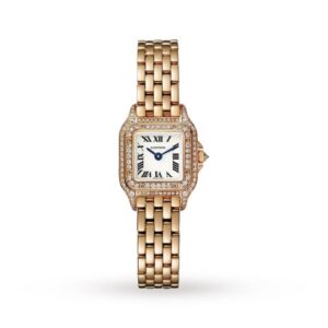 Replica Cartier Panthère de Cartier Women Quartz White 18ct Rose Gold Watch WJPN0020