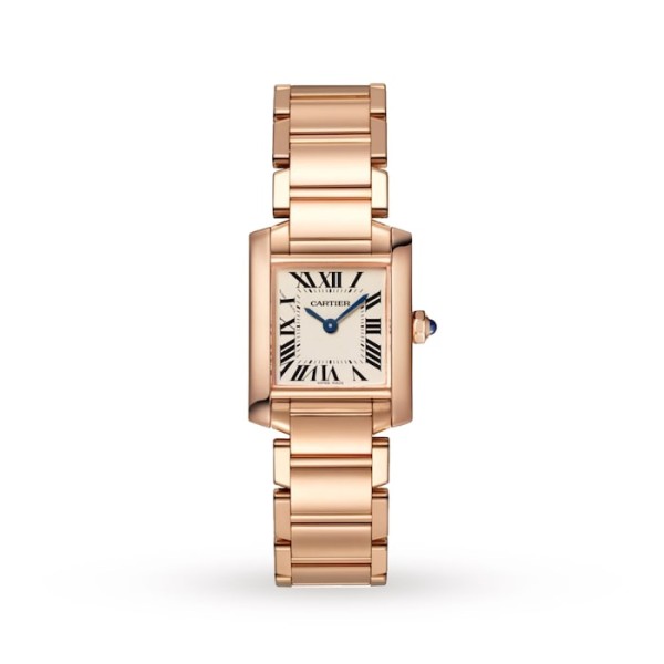Replica Cartier Tank Française Women Quartz Silver 18ct Rose Gold Watch WGTA0029