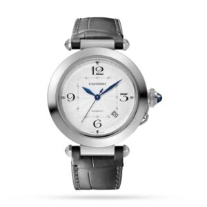 Replica Cartier Pasha de Cartier Men Automatic Silver Alligator Watch WSPA0010