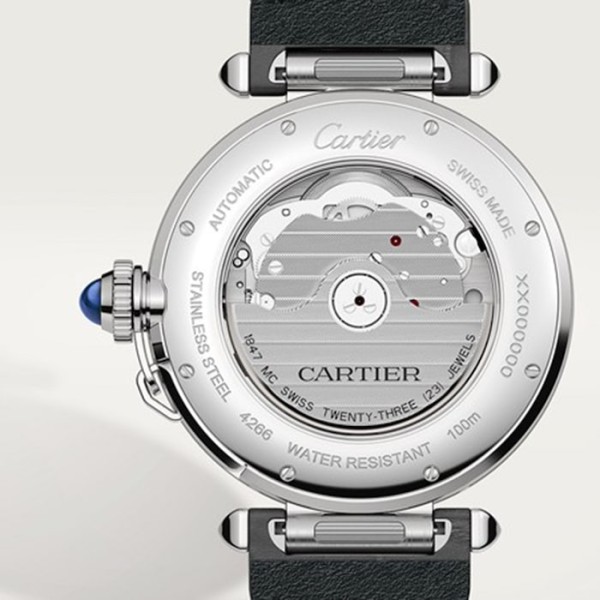 Replica Cartier Pasha de Cartier Men Automatic Silver Alligator Watch WSPA0010 - Image 3