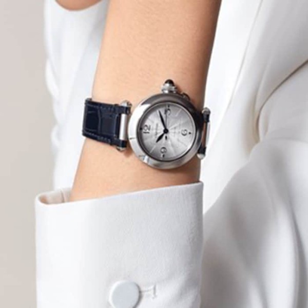 Replica Cartier Pasha de Cartier Women Automatic Silver Alligator Watch WSPA0012 - Image 6