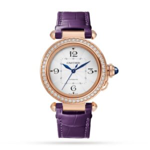 Replica Cartier Pasha de Cartier Women Automatic Silver Alligator Watch WJPA0012