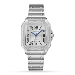 Replica Cartier Santos Women Automatic White Stainless Steel Watch W4SA0005