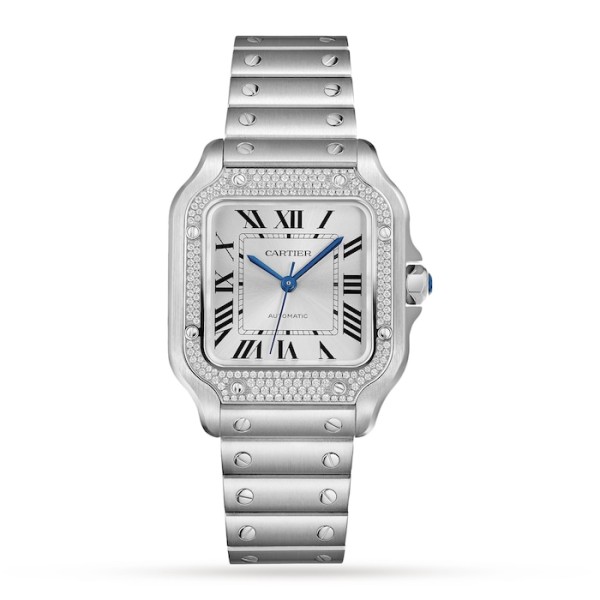 Replica Cartier Santos Women Automatic White Stainless Steel Watch W4SA0005