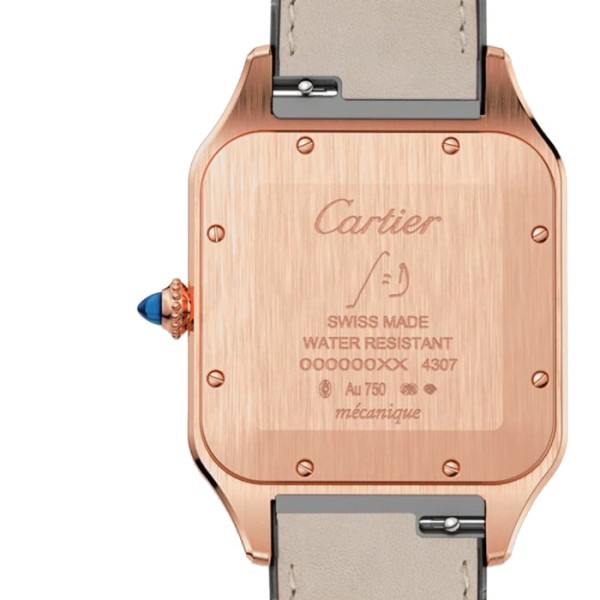Replica Cartier Santos-Dumont Men Automatic Silver 18ct Rose Gold Watch WGSA0032 - Image 2