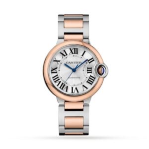 Replica Cartier Ballon Bleu de Cartier Women Automatic Silver Stainless Steel & 18ct Rose Gold Watch W2BB0033