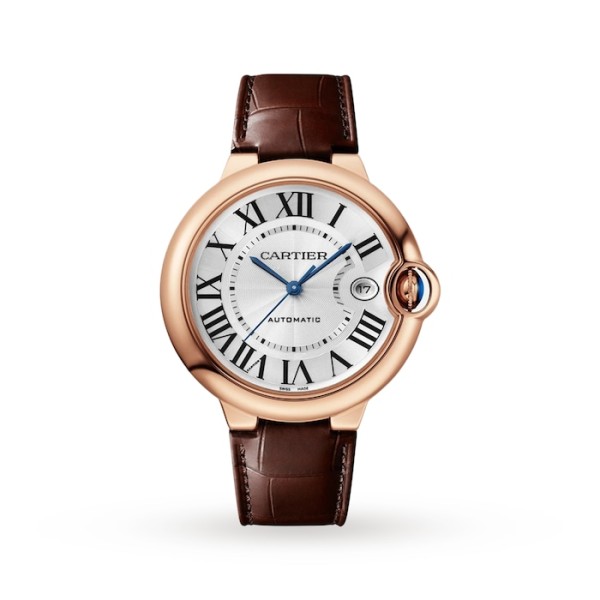 Replica Cartier Ballon Bleu de Cartier Men Automatic Silver 18ct Rose Gold Watch WGBB0035