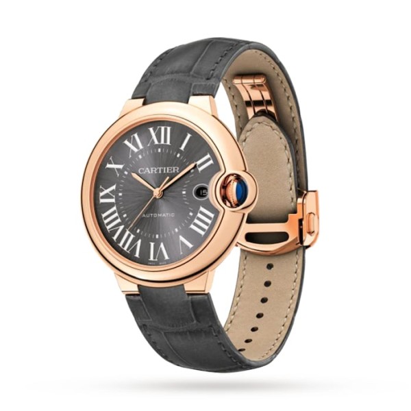 Replica Cartier Ballon Bleu de Cartier Men Automatic Grey Alligator Watch WGBB0050 - Image 4