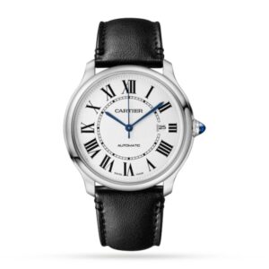 Replica Cartier Ronde Must Men Quartz Silver Calf Watch WSRN0032