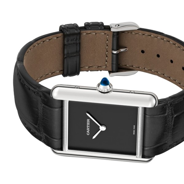 Replica Cartier Tank Must Women Quartz Black Alligator Watch WSTA0072 - Image 2