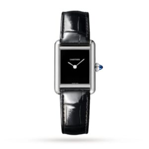 Replica Cartier Tank Must Women Quartz Black Alligator Watch WSTA0071