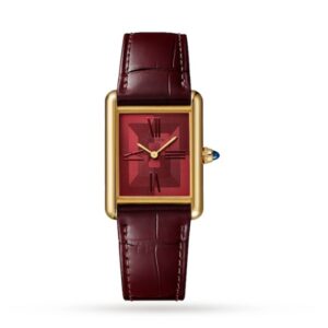 Replica Cartier Tank Must Unisex Quartz Red Alligator Watch WGTA0093