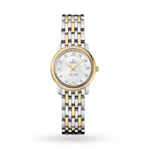 Replica Omega De Ville Women Quartz Mother of Pearl 18ct Yellow Gold Watch O42420246055001