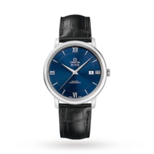 Replica Omega De Ville Men Automatic Blue Leather Watch O42413402003001