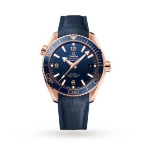 Replica Omega Planet Ocean Men Automatic Blue Leather Watch O21563442103001