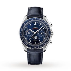 Replica Omega Speedmaster Men Automatic Blue Leather Watch O30433445203001