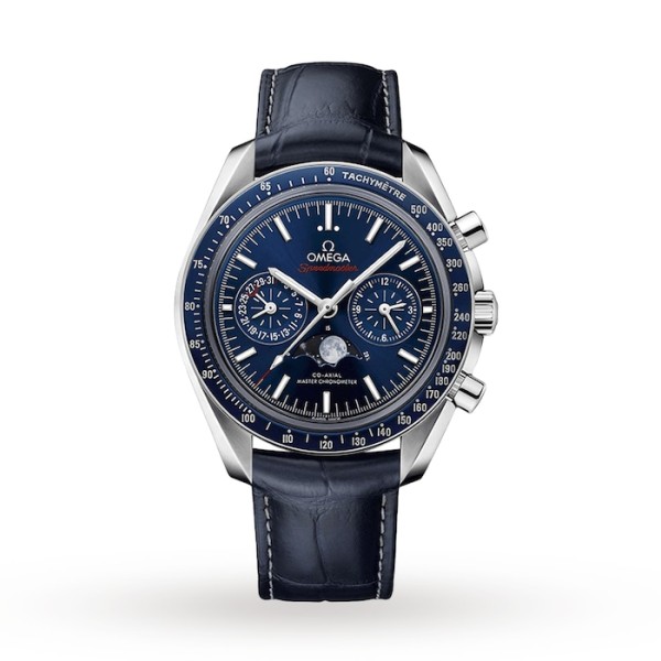 Replica Omega Speedmaster Men Automatic Blue Leather Watch O30433445203001