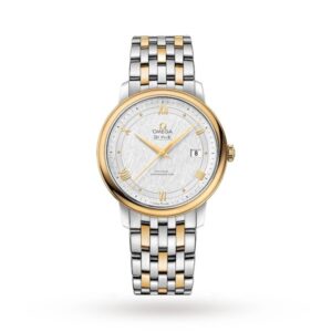 Replica Omega De Ville Men Automatic Mother of Pearl Stainless Steel & 18ct Yellow Gold Watch O42420402002001