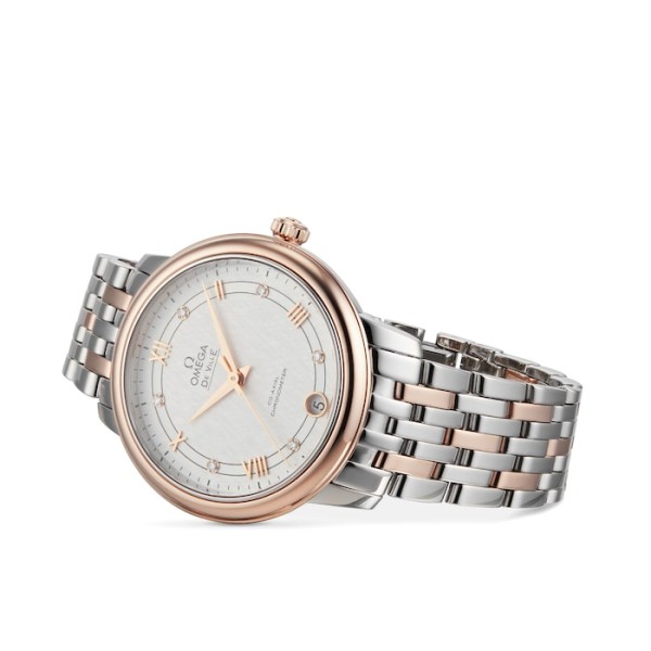 Replica Omega De Ville Women Automatic Mother of Pearl Stainless Steel & 18ct Rose Gold Watch O42420332052002 - Image 5