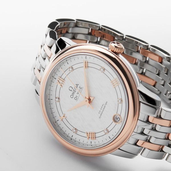 Replica Omega De Ville Women Automatic Mother of Pearl Stainless Steel & 18ct Rose Gold Watch O42420332052002 - Image 3