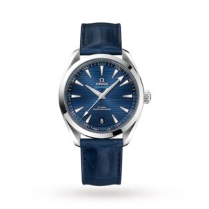 Replica Omega Seamaster Aqua Terra Men Automatic Blue Leather Watch O22013412103001