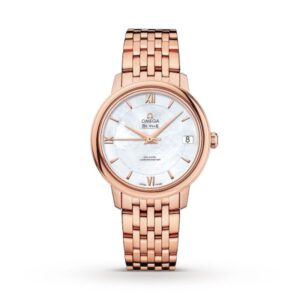 Replica Omega De Ville Women Automatic Mother of Pearl 18ct Rose Gold Watch O42450332005002