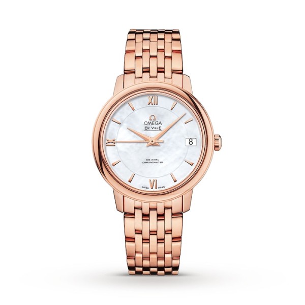 Replica Omega De Ville Women Automatic Mother of Pearl 18ct Rose Gold Watch O42450332005002