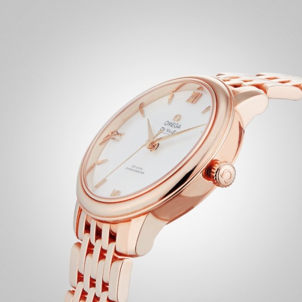 Replica Omega De Ville Women Automatic Mother of Pearl 18ct Rose Gold Watch O42450332005002 - Image 2