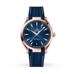 Replica Omega Seamaster Aqua Terra Men Automatic Blue 18ct Rose Gold Watch O22052412103001