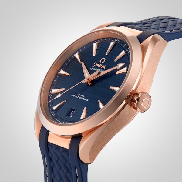 Replica Omega Seamaster Aqua Terra Men Automatic Blue 18ct Rose Gold Watch O22052412103001 - Image 4