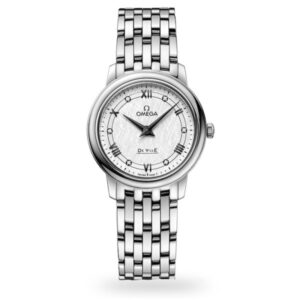 Replica Omega De Ville Women Quartz White Stainless Steel Watch O42410276052002