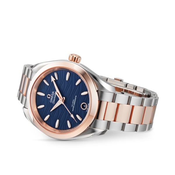 Replica Omega Seamaster Aqua Terra Women Automatic Blue 18ct Rose Gold Watch O22020342003001 - Image 5