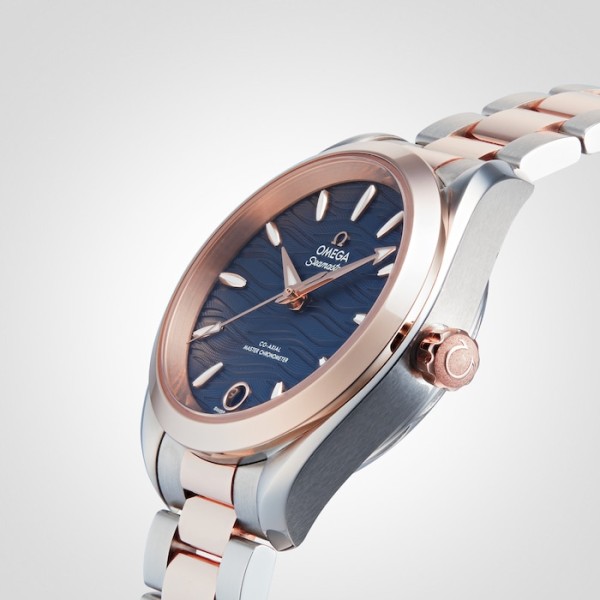 Replica Omega Seamaster Aqua Terra Women Automatic Blue 18ct Rose Gold Watch O22020342003001 - Image 4