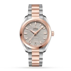 Replica Omega Seamaster Aqua Terra Women Automatic Grey Stainless Steel & 18ct Rose Gold Watch O22020342006001