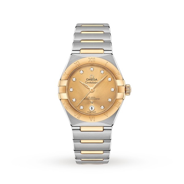 Replica Omega Constellation Women Automatic Champagne Stainless Steel Watch O13120292058001